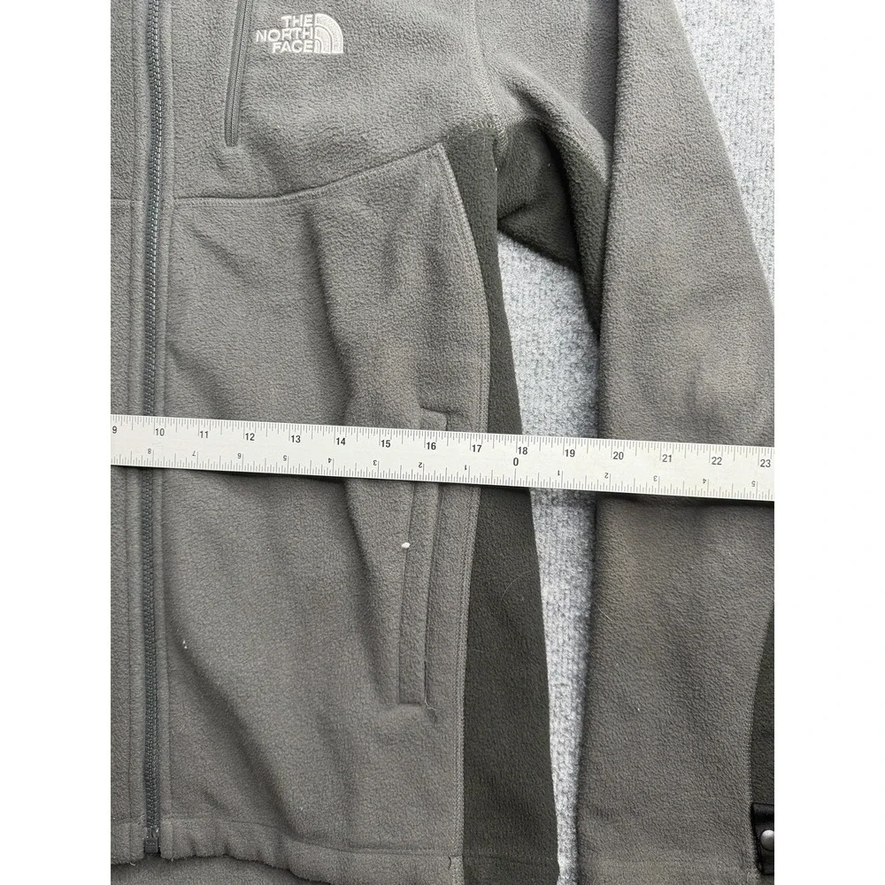 The North Face Jacket Mens S/P Gray Black Fleece Full Zip Outdoor Hiking